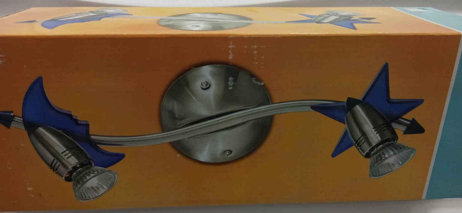 82962 R Eglo Светильник настенно-потолочный, Цоколь 2*GU10 50W 220V. Никель.Синий