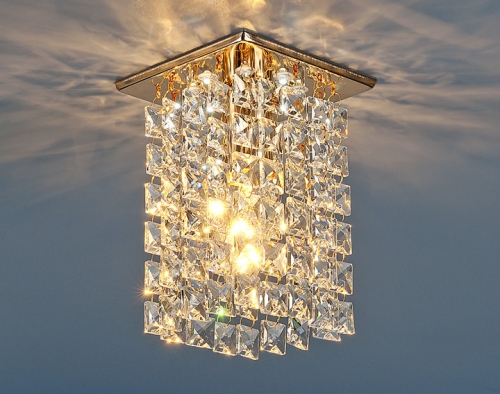 207 Led (Gd/Clear).Elektrostandard.Встраиваемый светильник , с LED подсветкой. Золото, прозрачный хр