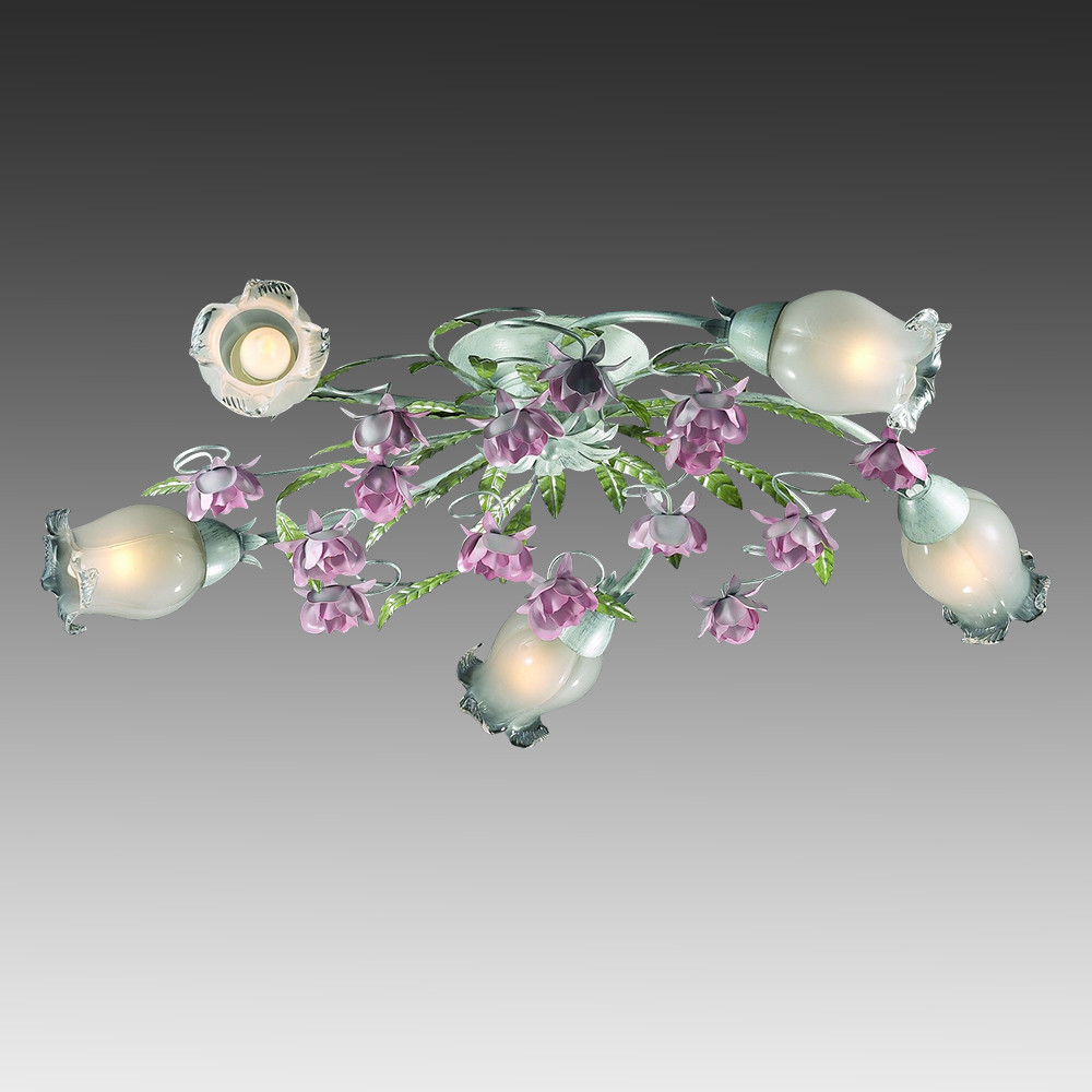 2252/5C. Odeon Light  5*E14  60W 220V. Белый, Зеленый, Мультиколор