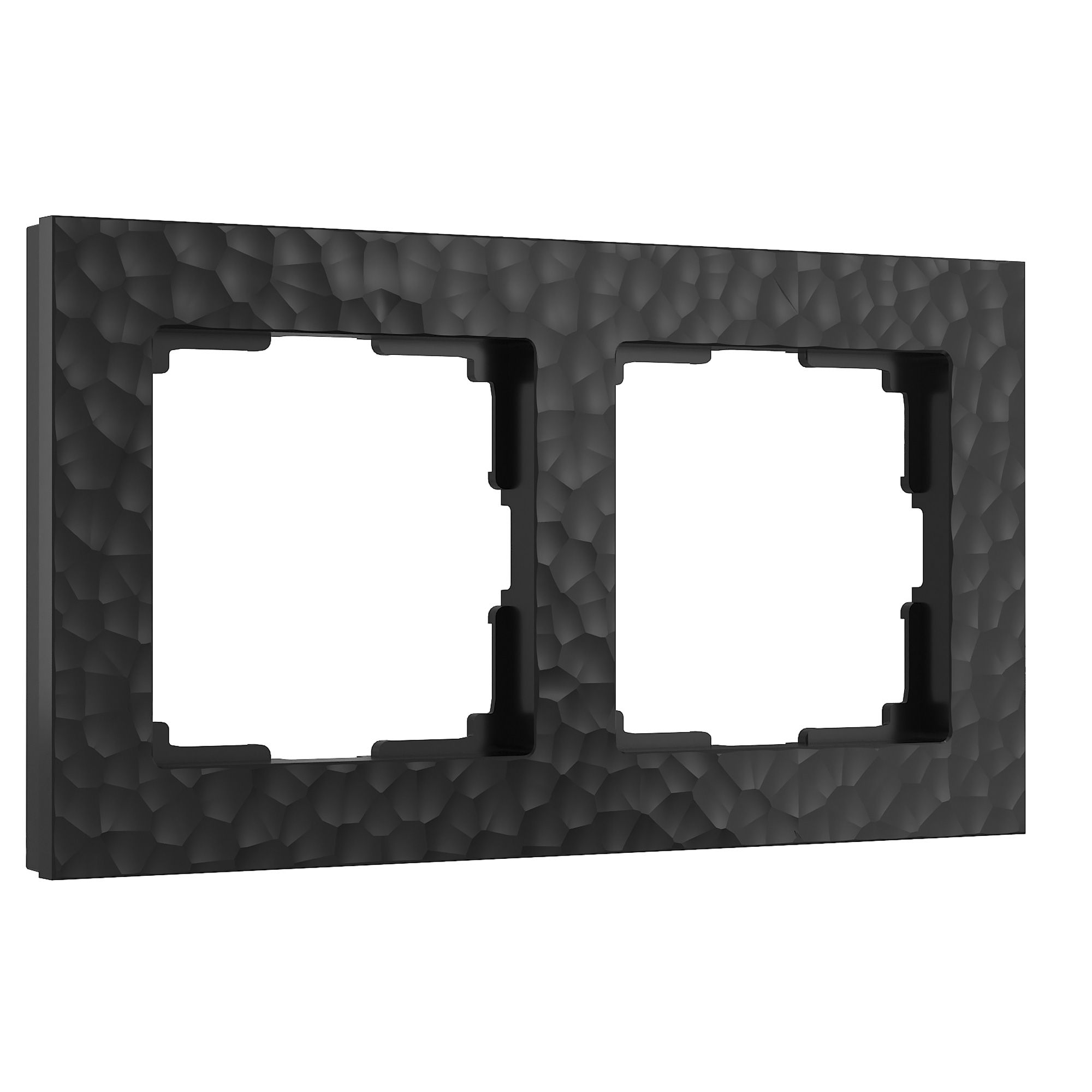Рамка на 2 поста Черный поликарбонат Werkel Hammer  W0022408