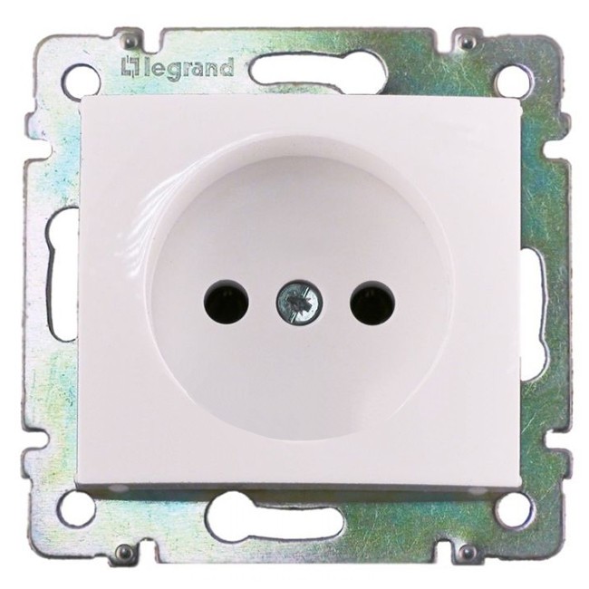 774416. Legrand. Valena (Белый). Розетка 2К без заземления, 10A, встраиваемый монтаж, IP20