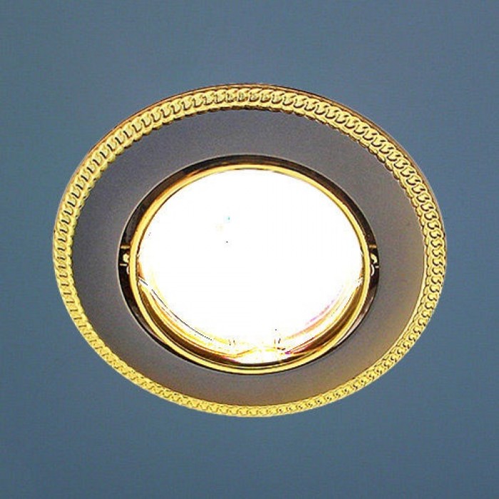 870A GU/G.Elektrostandard. Встраиваемый светильник поворотный. Черный хром, золото,круглый.1*Gu5.3, 