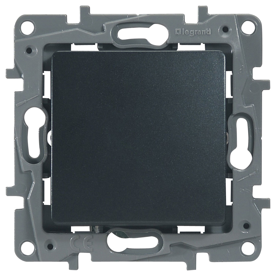 672611  . Legrand. Etika (Антрацит). Выключатель/Переключатель (проходной) 1-клавишный