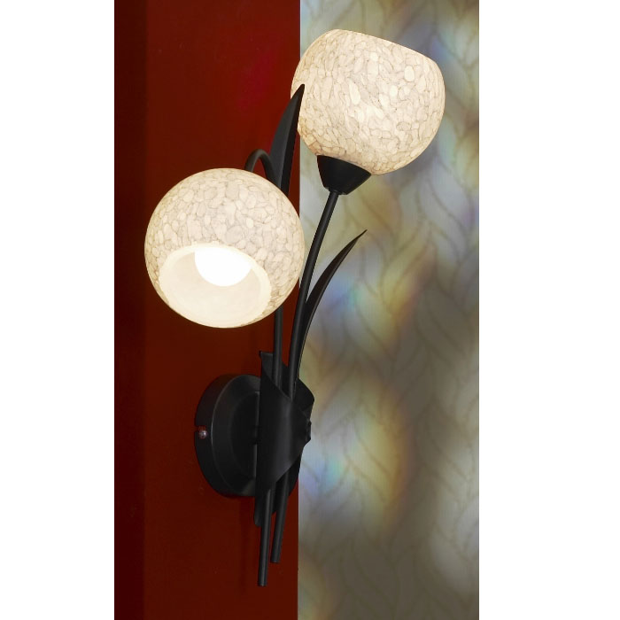 Бра, настенный светильник. Коричневый, белый 2*E14 40W 220V. Lussole Bagherea LSF-6291-02