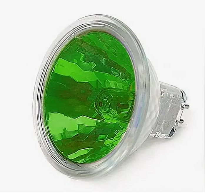 Лампа галогенная низковольтная MR50 Зеленая 12V, GU5.3 50W. Comtech MR16 DR51 50 GU5.3  GREEN PG
