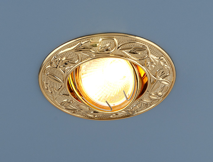 KL711 MR16 GD.Elektrostandard. Встраиваемый светильник поворотный. Золото,круг.1*Gu5.3, 50W,12/220V