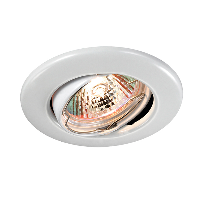 369696.Novotech.Встраиваемый светильник MR16. , поворотный. Белый, 1*Gu5.3, 50W, 12/220V