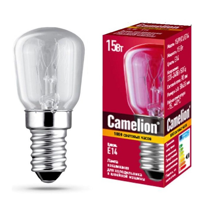 Camelion Для холодильников Лампа накаливания. Цоколь E14 15W E14 220V 15/P/CL/E14