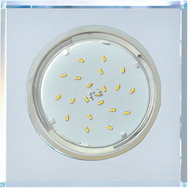 Встраиваемый светильник квадрат 1*GX53 220V,. Хром - хром (зеркальный). Ecola FM53SNECH