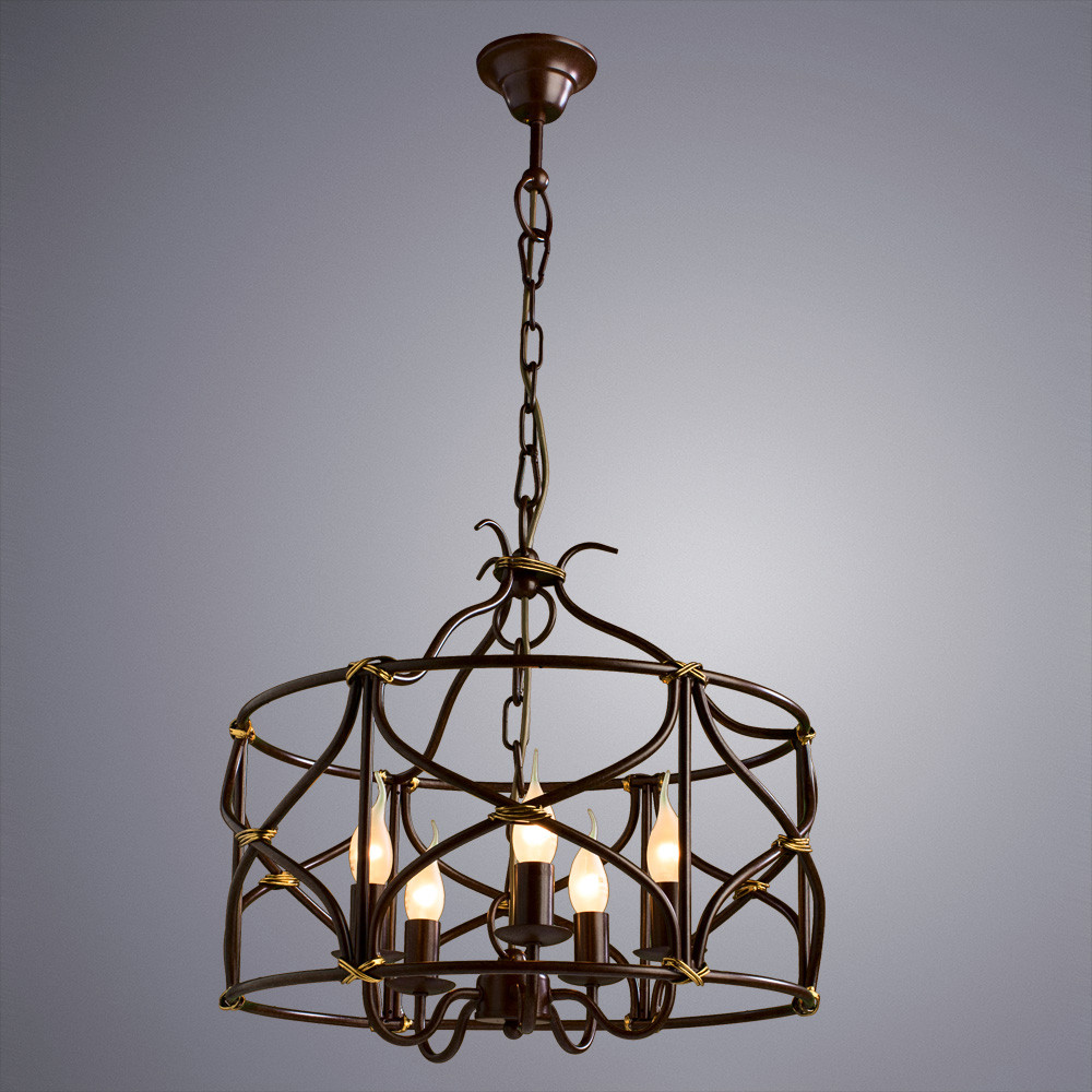 A8959SP-5BR. Arte Lamp. Люстра  5*E14  60W 220V. Коричневый,золото
