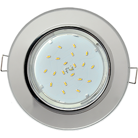 Встраиваемый светильник круг 1*GX53 220V,. Хром, стекло. Ecola FM53RNECH