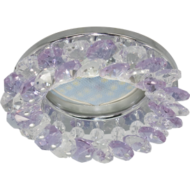Встраиваемый светильник круг 1*Gu5.3 12/220V,12V/220V,. Прозрачный и Аметист/Хром. EcolaFP1618EFY