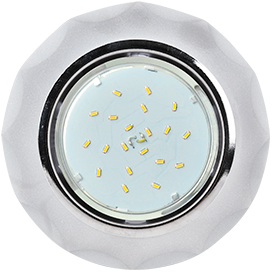 Встраиваемый светильник круг 1*GX53 220V,. Хром, матовое стекло. Ecola FL53RCECH