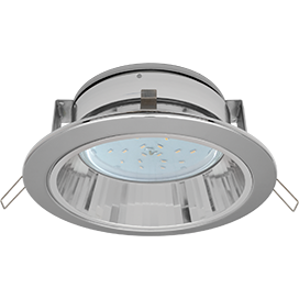 Встраиваемый светильник с рефлектором 1*GX53 13W,230V,. Хром. EcolaFG53H2ECB