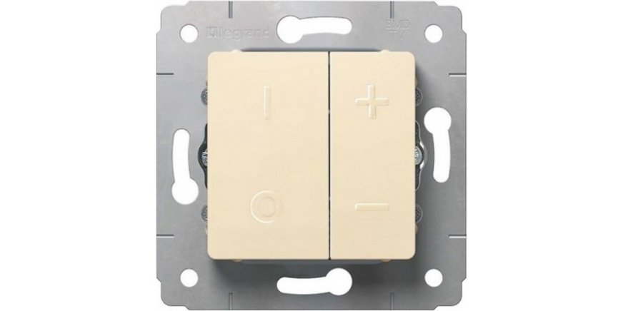 773715. Legrand Cariva (Слоновая кость). Светорегулятор (диммер) 60W-500W, для ламп накаливания и га