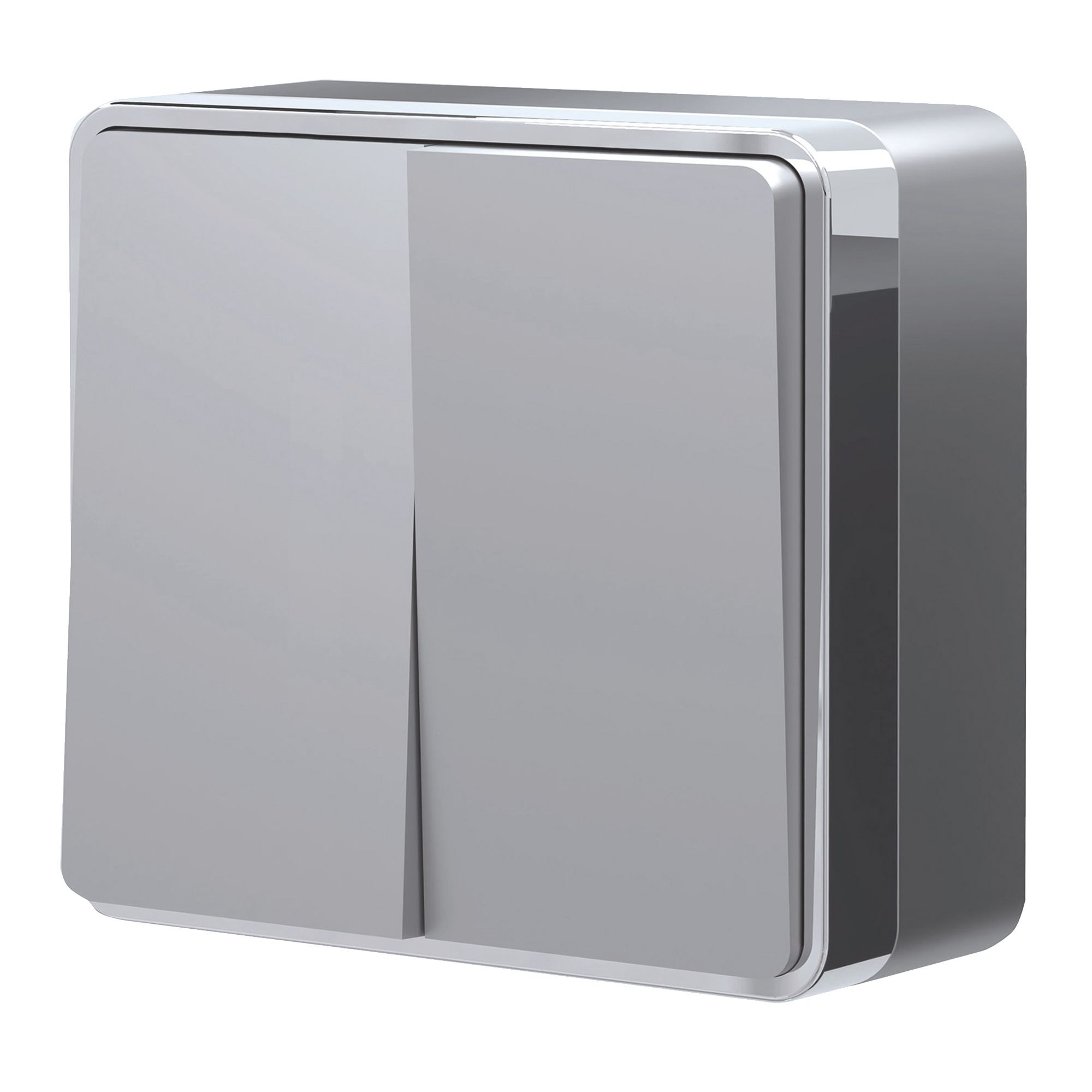 Выключатель накладной 2-клавишный серебряный IP20 Werkel Gallant W5020006