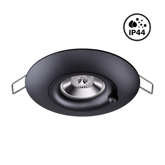 370792. Novotech. Влагозащищенный встраиваемый светильник MR16, 1*GU10, 50W, . Черный