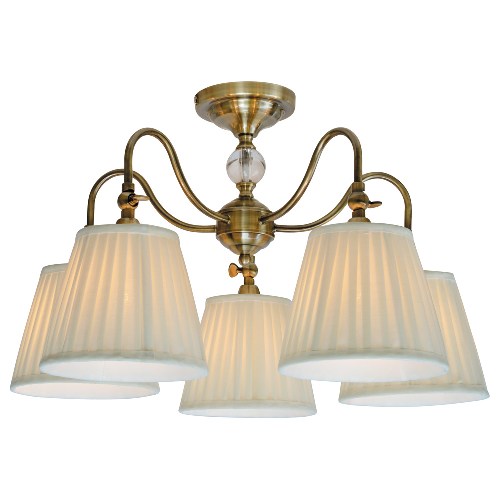 Люстра потолочная. 5*E14, 40W, 220V. Латунь Arte Lamp Seville A1509PL-5PB.