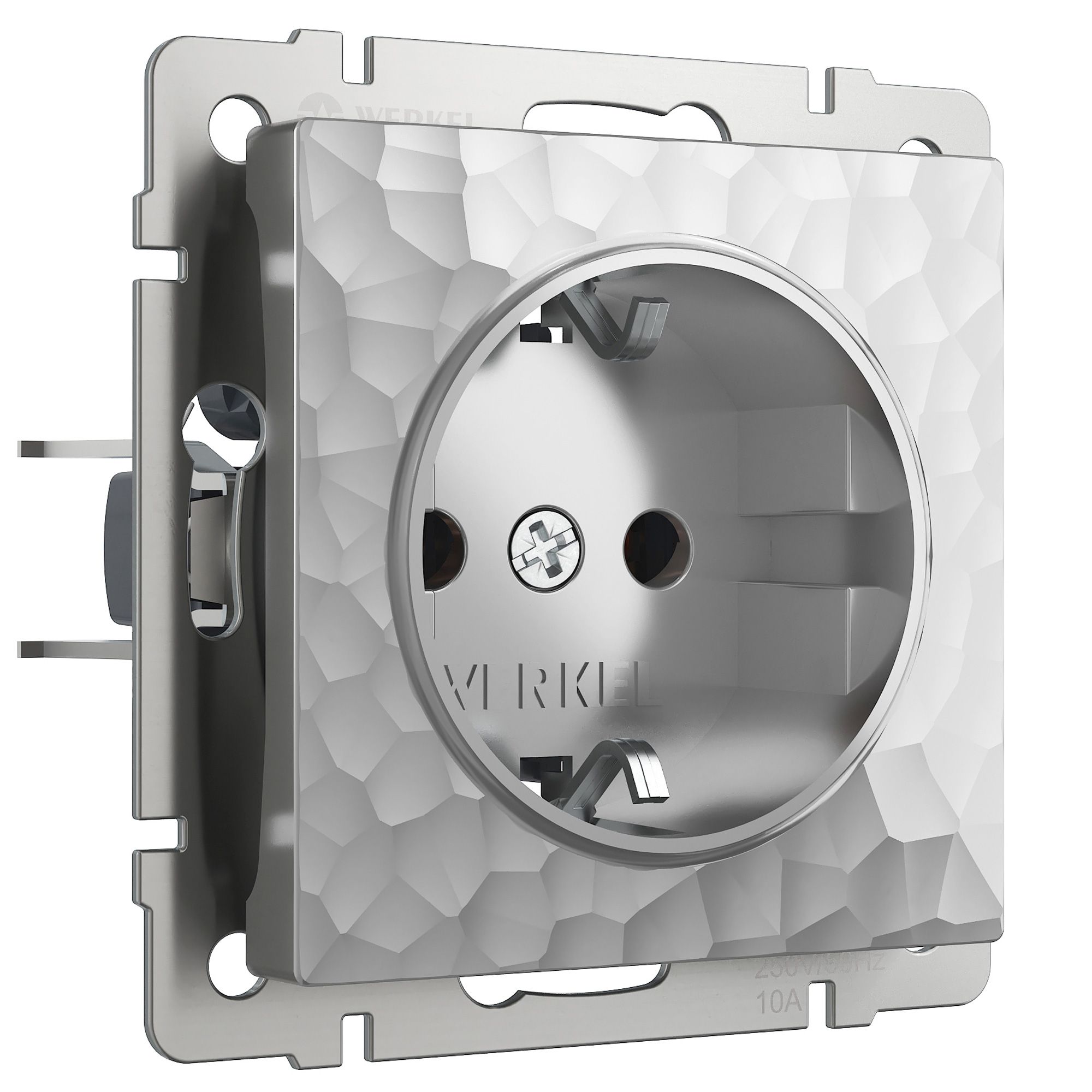 Розетка с заземлением IP20 16A Серебряный. Werkel W1271006