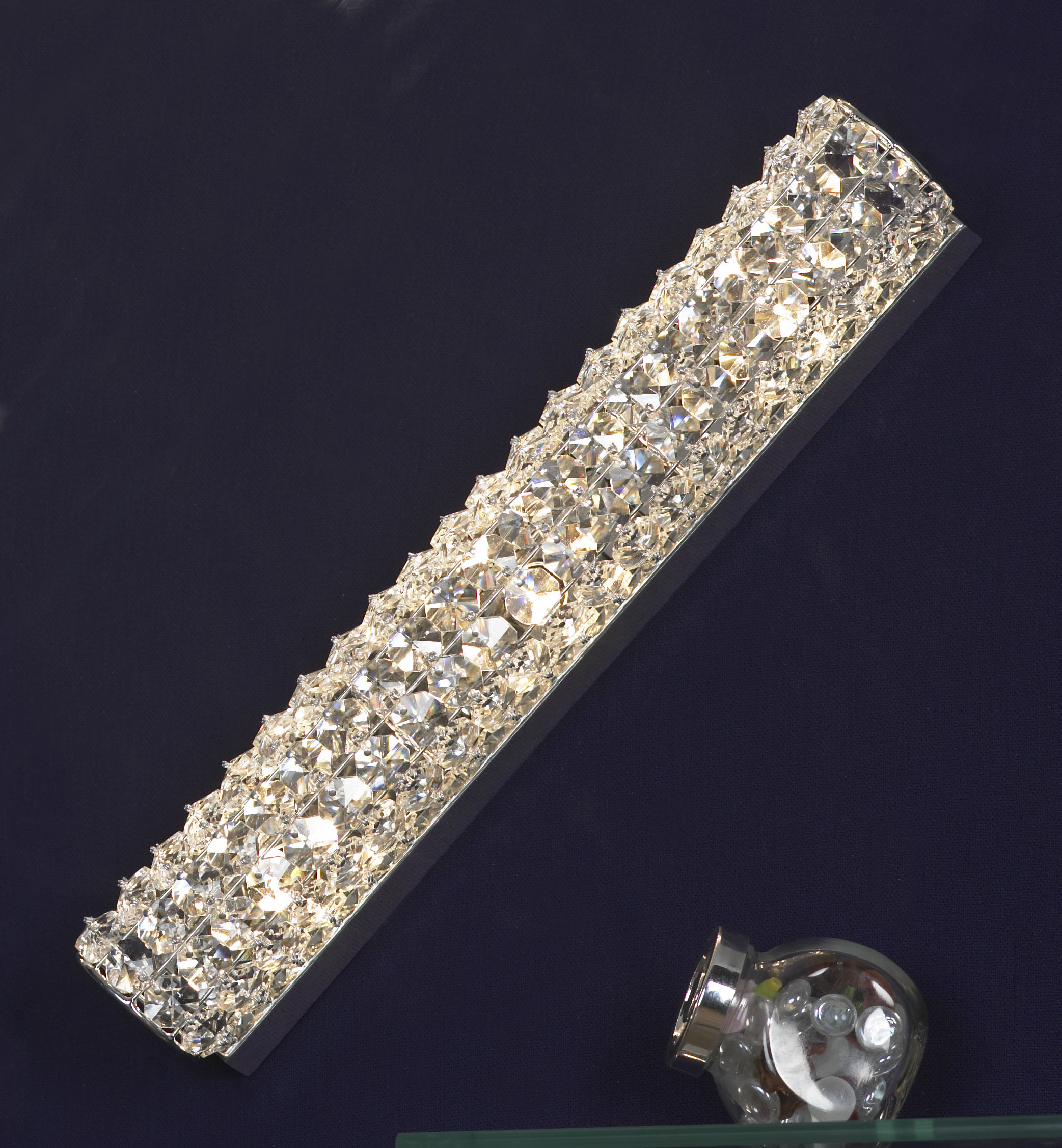 Бра, настенный светильник. Хром, прозрачный хрусталь 3*G9 40W 220V. Lussole Stintino LSL-8701-03