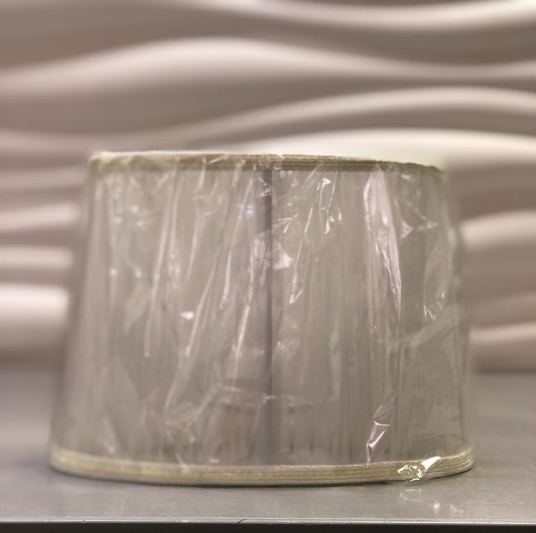 Ant-160.225-W.Комплектующие.Абажур тканевый, овальный на патрон E14, Органза. Белый