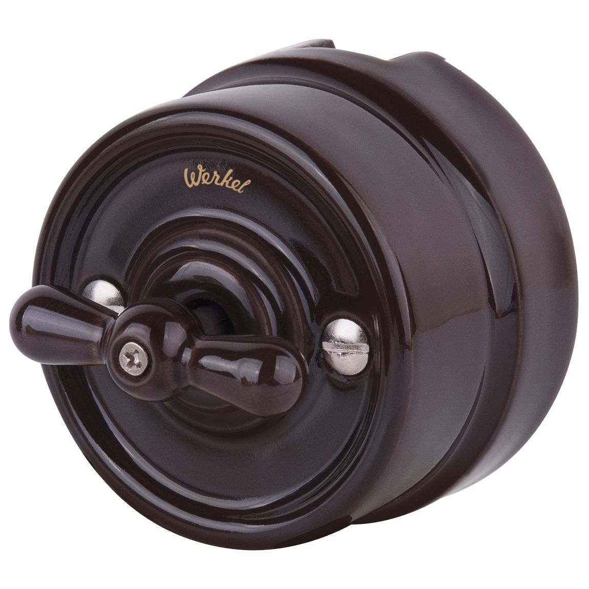 Выключатель на 4 положения 2-клавишный IP20 Коричневый глянец. Ретро.Werkel W5620014