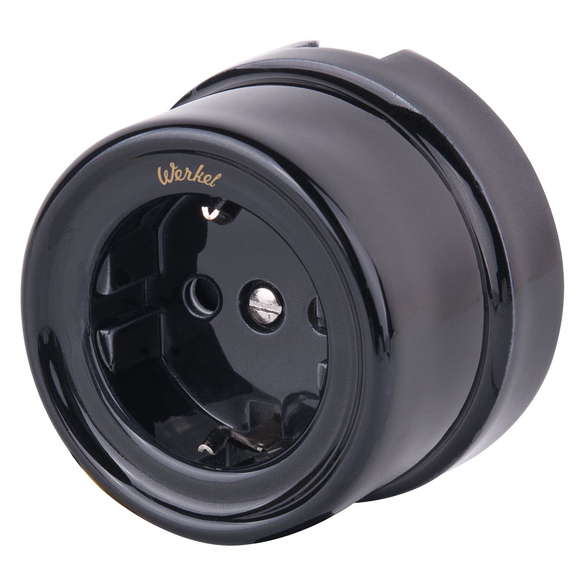 Розетка с заземлением. Керамика IP20 16А Черный. Werkel W5671008