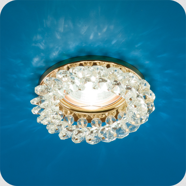 Venecia 51 04 70. Italmac. Встраиваемый светильник MR16 , 1*GU5.3, 50W, 12/220V. Золото/прозрачный