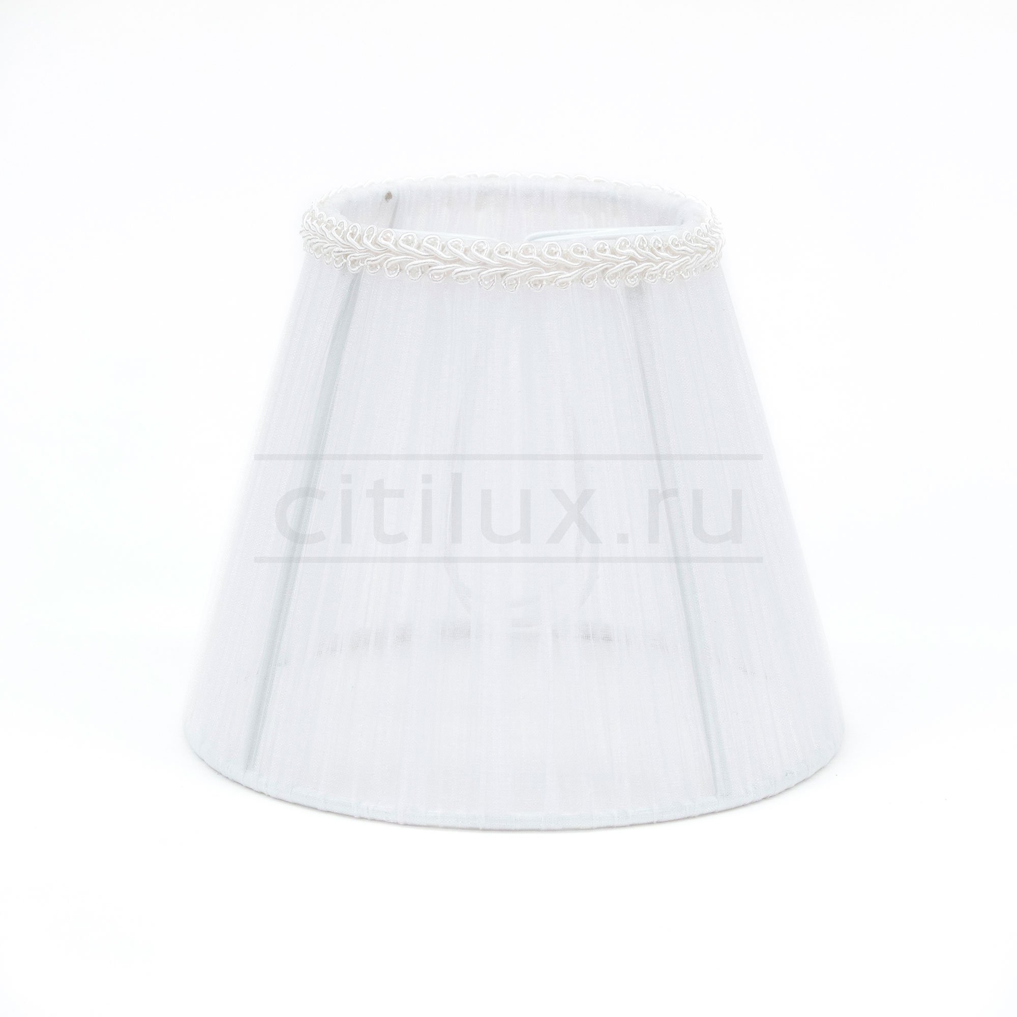 116.025.CitiLux.Абажур тканевый для люстры пружина (на колбу лампы) E14, Органза. Белый