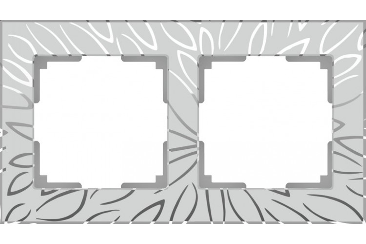 Рамка на 2 поста Серебряный с рисунком Стекло Werkel Edel WL09-Frame-02
