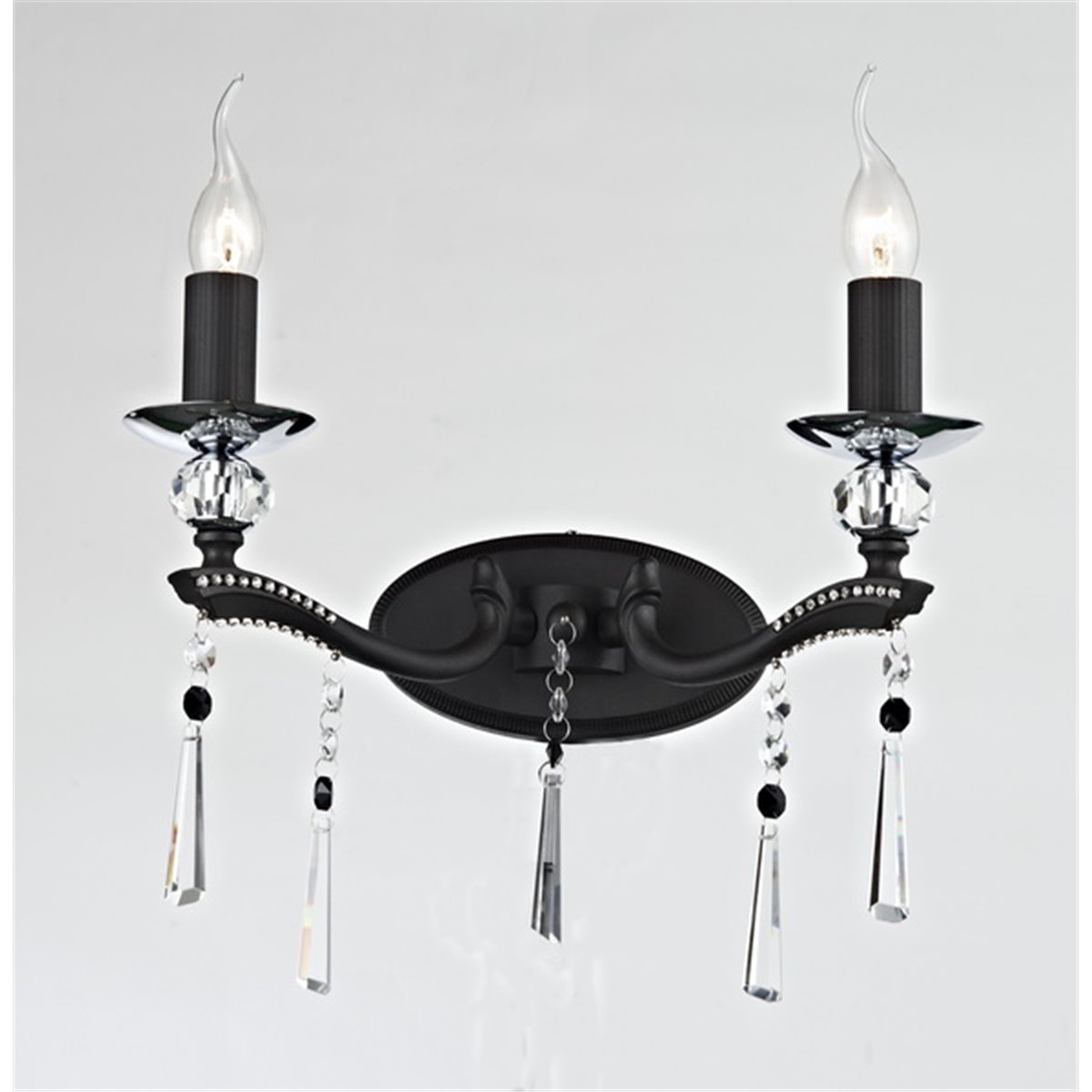 Бра, настенный светильник. Черный матовый 2*E14 60W 220V. Favourite Diamond 1095-2W