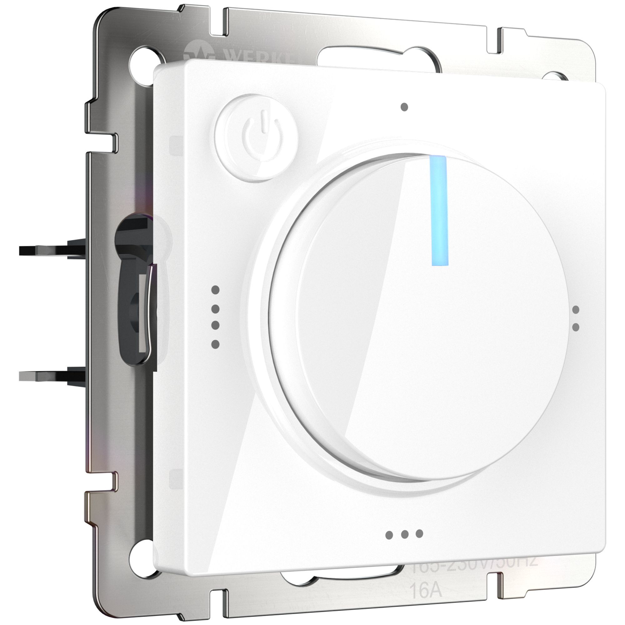 Терморегулятор электромеханический для теплого пола 3500W 165-230V 16A встраиваемый монтаж белый. Бе