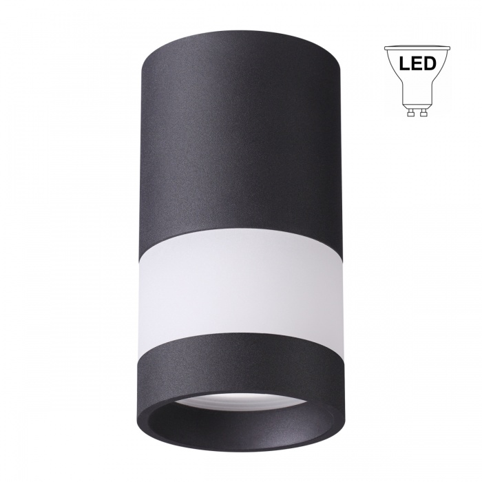 370680. Novotech. OVER.Светильник потолочный точечный.Черный/белый, 1*GU10 9W 220V IP20