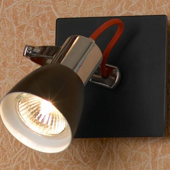 Настенно-потолочный светильник. Черный/хром 1*GU10 50W 220V. Lussole Frontino LSL-7401-01