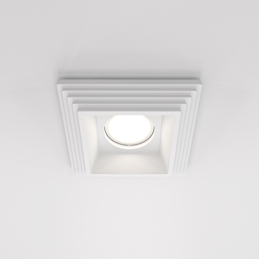 DL005-1-01-W. Maytoni. Gyps Modern. Гипсовый встраиваемый светильник MR16. GU10 . Белый