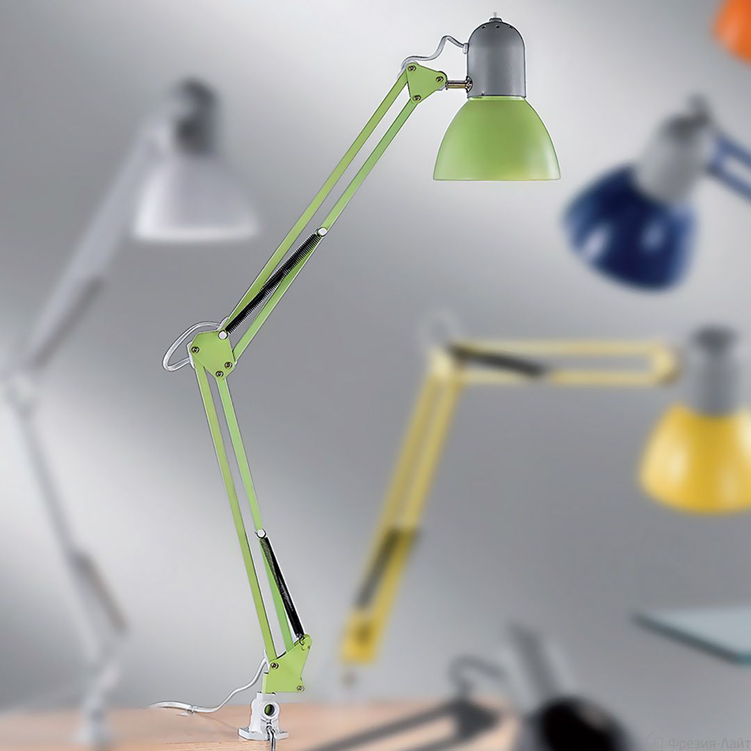Orion Nemo Job Lamp Нстольная лампа на струбцине для рабочего стола 1* 60W E27 220V Зеленый  LA 4-10