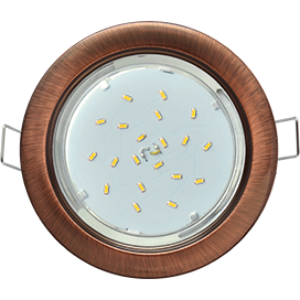 Встраиваемый светильник круг 1*GX53 220V,. Черненая медь. Ecola FP53H4ECB