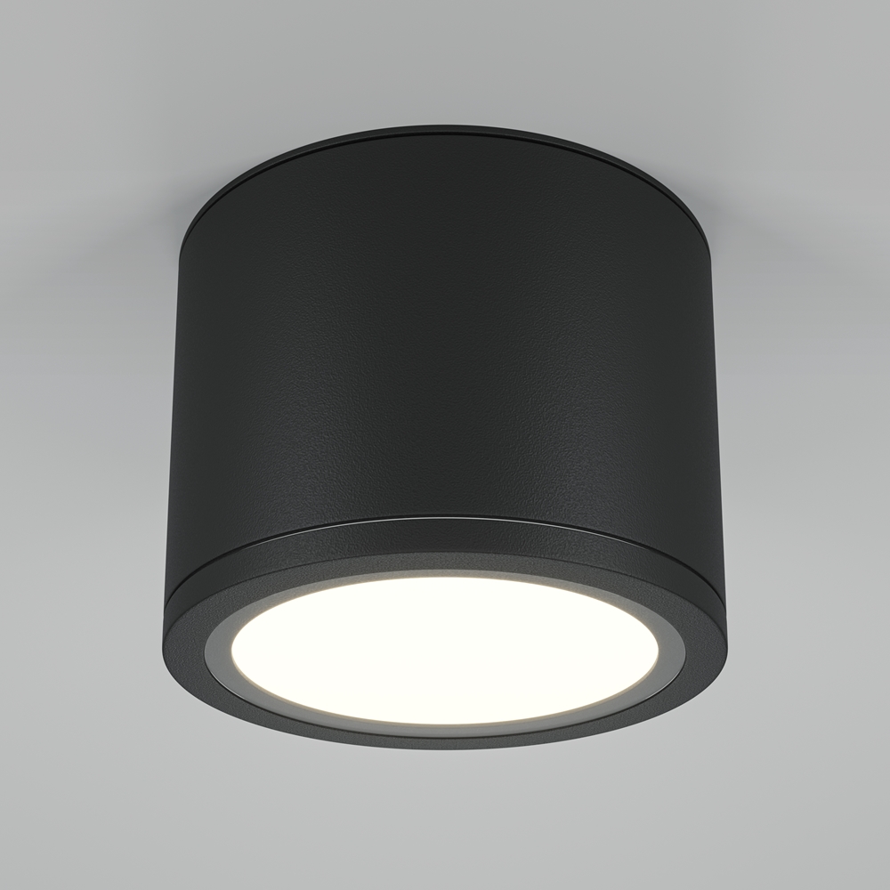 C095CL-GX53-B.Maytoni Technical.Потолочный светильник, влагозащищенный,1*GX53 15W,240V,IP44. Черный