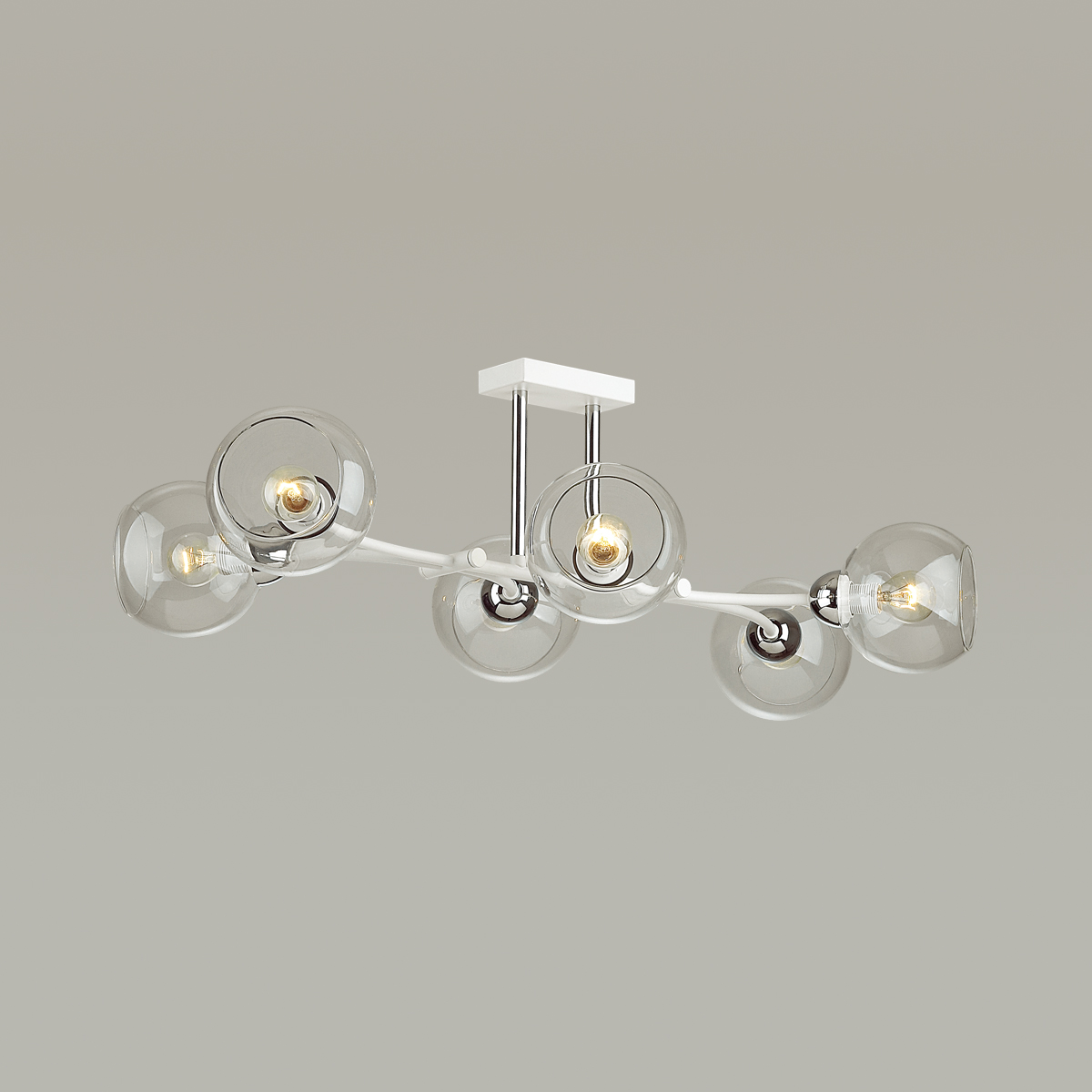 4517/6C. Lumion. Люстра потолочная  6*E14  40W 220V. Белый, хром