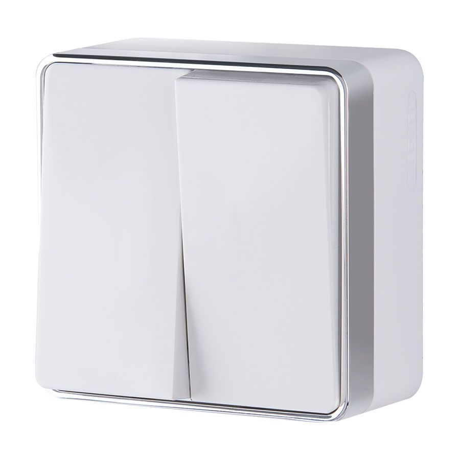 Выключатель накладной 2-клавишный белый IP20 Werkel Gallant W5020001