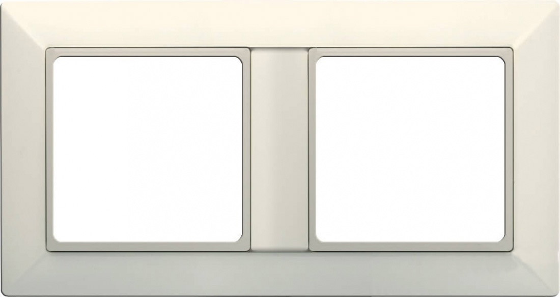 Рамка 2-кратная для вертикальной и горизонтальной установки, слоновая кость