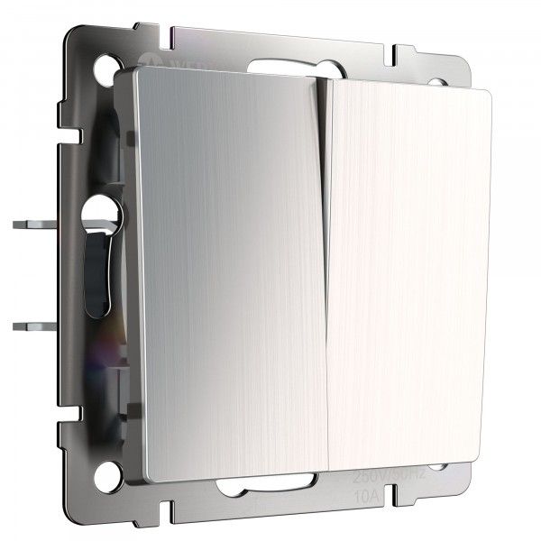 Выключатель 2-клавишный IP20 Глянцевый никель Глянцевый никель.Werkel. W1120002