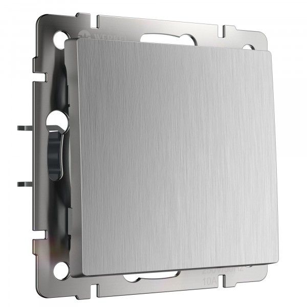 Выключатель проходной 1-клавишный IP20 Серебряный рифленый. Werkel. W1112009