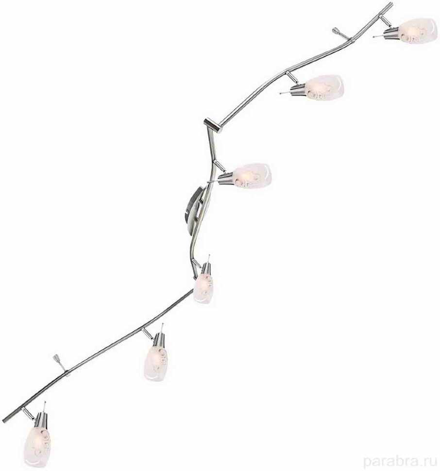 54984-6 Globo Светильник настенно-потолочный,Цоколь 6*E14 40W 220V. Никель матовый, Хром