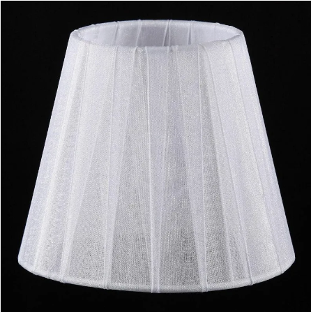 34007-W.Комплектующие.Абажур тканевый пружина (на колбу лампы), Органза. Белый