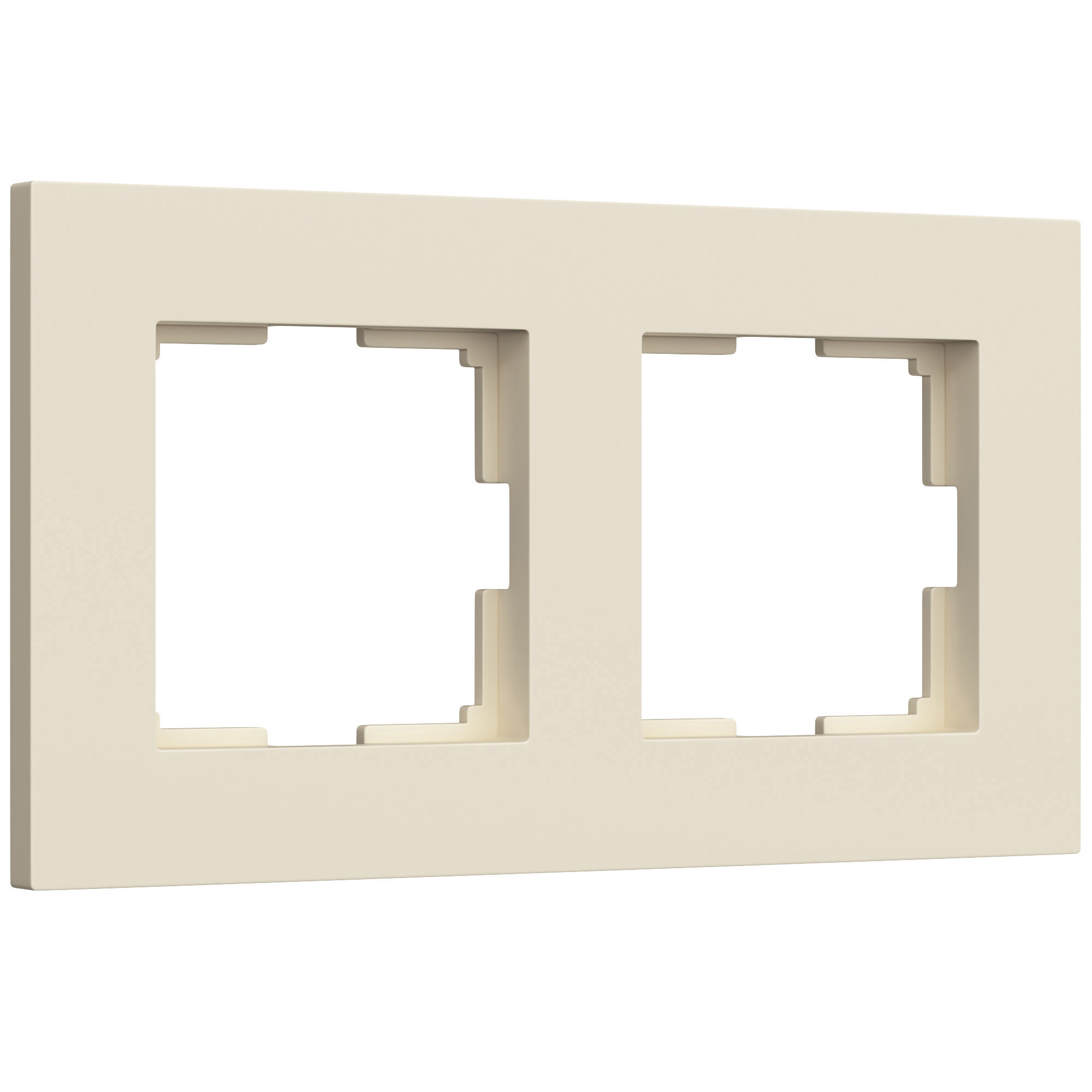 Рамка на 2-поста Айвори софт поликарбонат матовая поверхность. Werkel Slab  W0022962