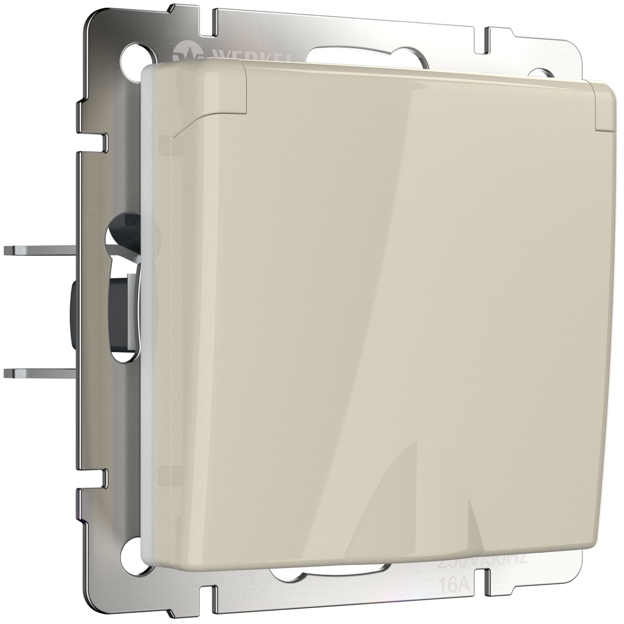 Розетка с заземлением IP44 16A слоновая кость. Слоновая кость. Werkel W1171203