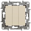 672313. Legrand. Etika (Слоновая кость). Выключатель 3-клавишный