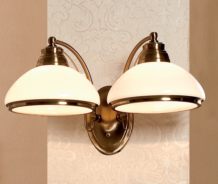 Бра, настенный светильник. Бронза, белый глянцевый 2*E27 75W 220V. CitiLux Краков CL401323