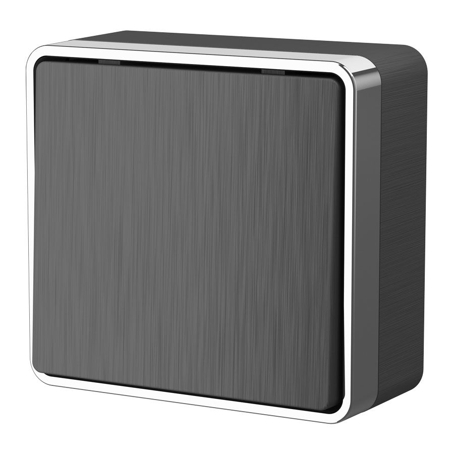 Выключатель накладной 1-клавишный графит рифленый IP20 Werkel Gallant W5010004